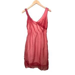 NWT BCBG Max Azria RUNWAY Sheer Woven Silk Sleeveless Dress Women’s Sz 6 Coral